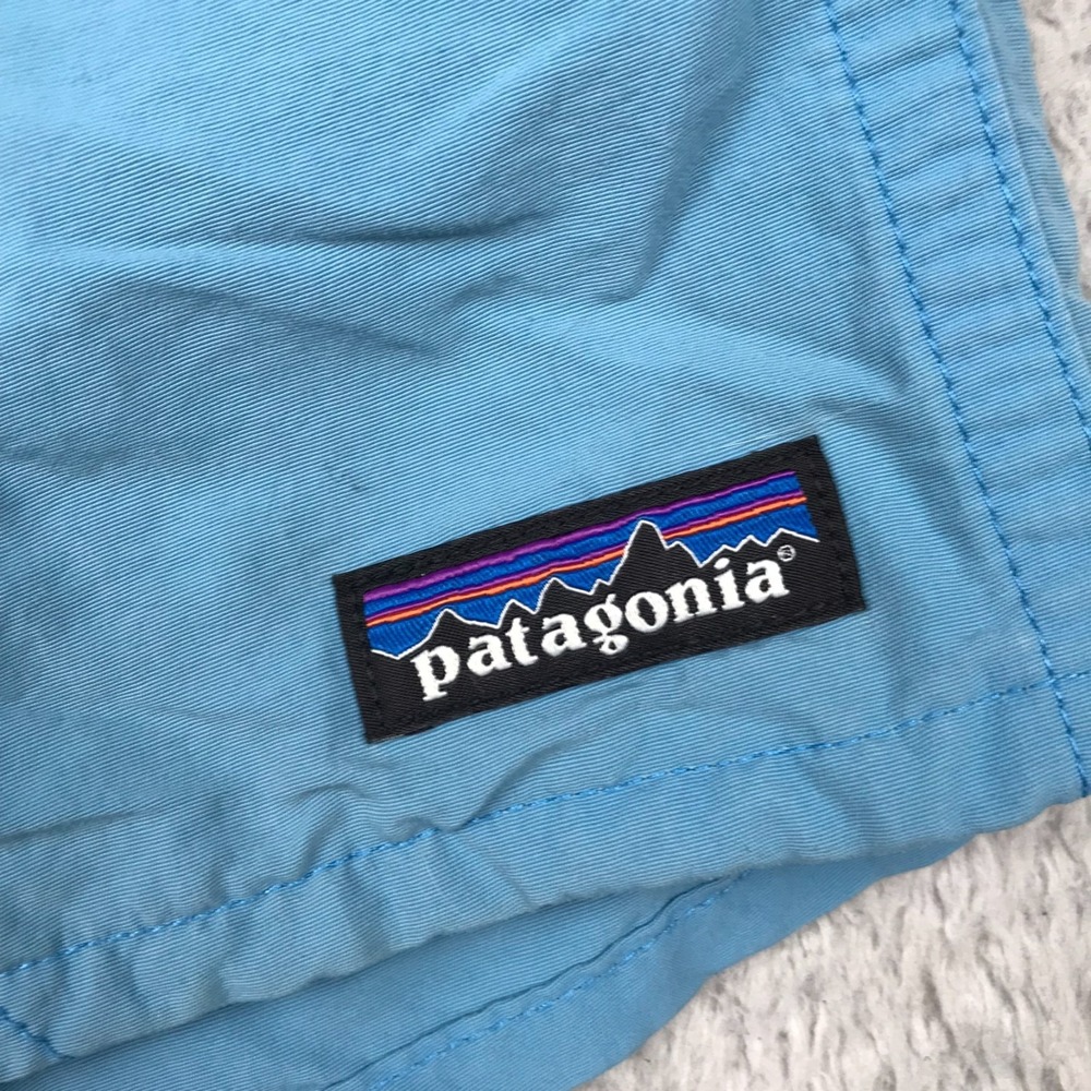 Patagonia Baggies Shorts Mens L Blue Lightweight 4" Lined Pockets Nylon - Picture 2 of 11